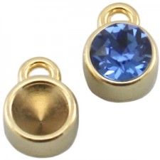 DQ Metal charm with setting for SS29 Chaton Gold
